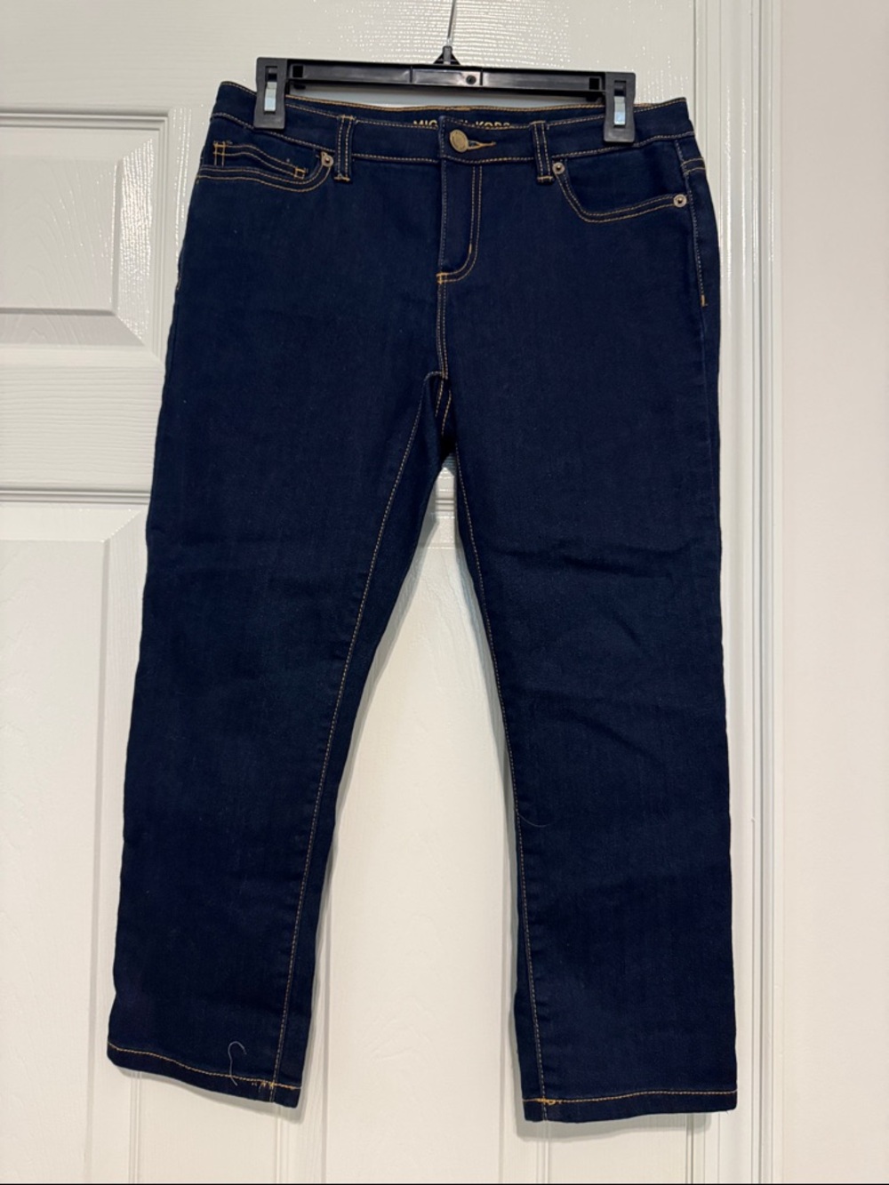 Michael Kors Dark Blue Women's Straight-Leg crop Jeans